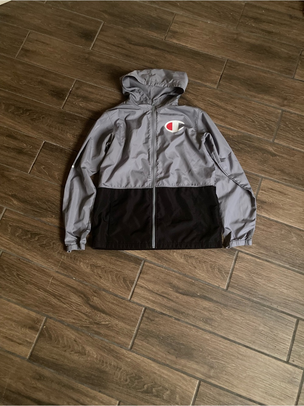 Champion grey windbreaker zip up jacket